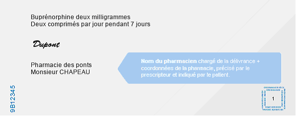 Extrait d\'ordonnance d\'un traitement susceptible d\'être détourné