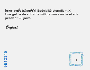 Extrait d\'ordonnance de stupéfiants ou assimilés stupéfiants avec mention non substituable